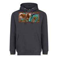 Smoke texas longhorn with aztec tiger and  leopard Heavyweight Hoodie - RanaPortraitStore
