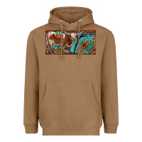Toasted Coconut texas longhorn with aztec tiger and  leopard Heavyweight Hoodie - RanaPortraitStore