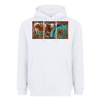 White texas longhorn with aztec tiger and  leopard Heavyweight Hoodie - RanaPortraitStore