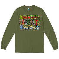 Army Green Santa's Favorite Rad Tech Long Sleeve Tee - CowhideDigitalArt