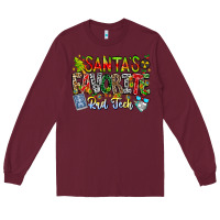 Burgundy Santa's Favorite Rad Tech Long Sleeve Tee - CowhideDigitalArt