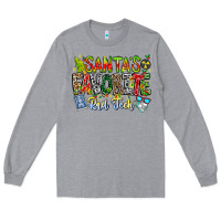 Heather Grey Santa's Favorite Rad Tech Long Sleeve Tee - CowhideDigitalArt