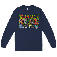 Navy Santa's Favorite Rad Tech Long Sleeve Tee - CowhideDigitalArt