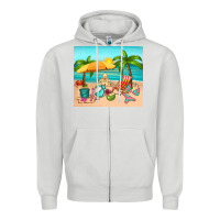 Dove Grey summer Zipper Hoodie - RanaPortraitStore