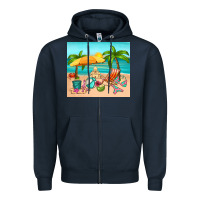 Navy summer Zipper Hoodie - RanaPortraitStore