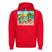 Red summer Zipper Hoodie - RanaPortraitStore