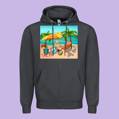 Summer Zipper Hoodie Designed By Ranaportraitstore
