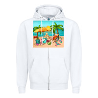 White summer Zipper Hoodie - RanaPortraitStore