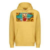 Antique Gold golden retriever license plate Premium Hoodie - Artiststas