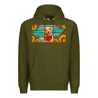 Army Green golden retriever license plate Premium Hoodie - Artiststas
