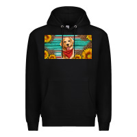 Black golden retriever license plate Premium Hoodie - Artiststas