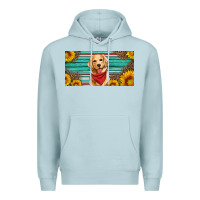 Blue Mist golden retriever license plate Premium Hoodie - Artiststas