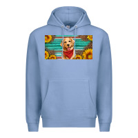 Colony Blue golden retriever license plate Premium Hoodie - Artiststas