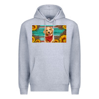 Heather Grey golden retriever license plate Premium Hoodie - Artiststas