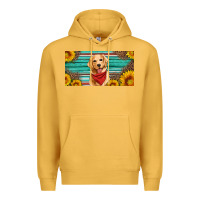 Mustard golden retriever license plate Premium Hoodie - Artiststas