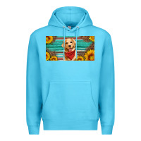 Ocean Blue golden retriever license plate Premium Hoodie - Artiststas