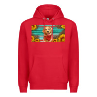 Red golden retriever license plate Premium Hoodie - Artiststas