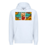 White golden retriever license plate Premium Hoodie - Artiststas