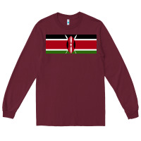 Burgundy kenya flag Long Sleeve Tee - artisFamous