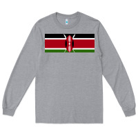 Heather Grey kenya flag Long Sleeve Tee - artisFamous