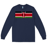 Navy kenya flag Long Sleeve Tee - artisFamous