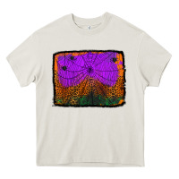 Cream halloween spider web background Heavy Core Tee - Jasminsmagicworld