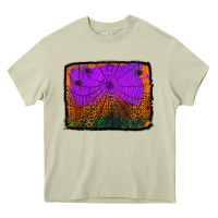 Halloween Spider Web Background Heavy Core Tee | Teevron