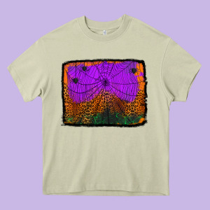 Halloween Spider Web Background Heavy Core Tee Designed By Jasminsmagicworld