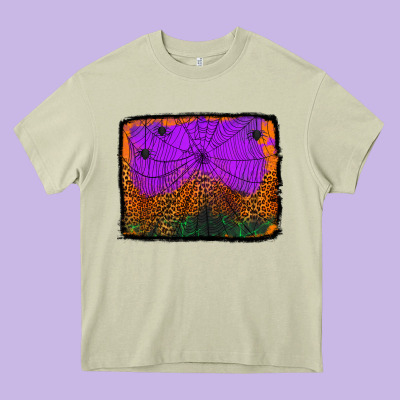 Halloween Spider Web Background Heavy Core Tee Designed By Jasminsmagicworld