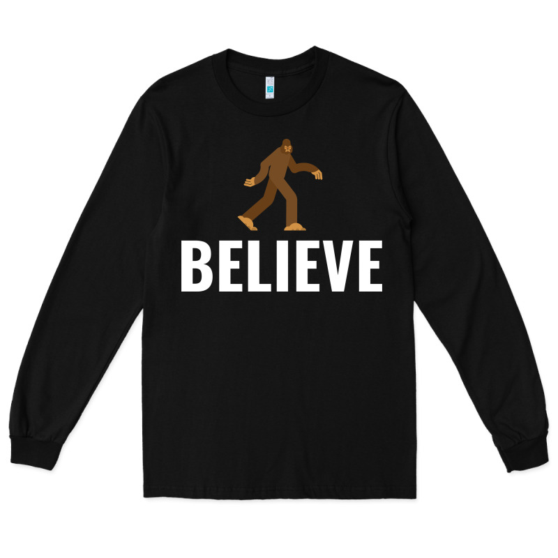 Believe Bigfoot White Long Sleeve Tee by artisFamous | Teevron