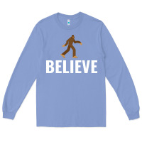 Colony Blue believe bigfoot white Long Sleeve Tee - artisFamous