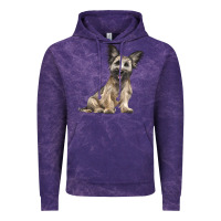 Cloud Purple Skye Terrier Dog Illustrations Vintage Hoodie - LillyAllenDesigns