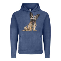 Vintage Denim Skye Terrier Dog Illustrations Vintage Hoodie - LillyAllenDesigns