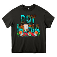 Asphalt Boy Mama Flowers Cow Heavy Core Tee - CowCowDesign