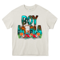 Cream Boy Mama Flowers Cow Heavy Core Tee - CowCowDesign