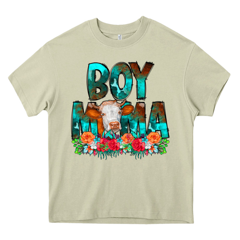 Boy Mama Flowers Cow Heavy Core Tee by CowCowDesign | Teevron