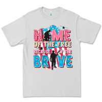 Dove Grey Home of the free because of the brave Premium Tee - FaDigitalArtStudio
