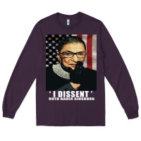 Plum Notorious R.B.G. Funny Progressive, Liberal Ruth Bader Ginsburg Long Sleeve Tee - artisFamous