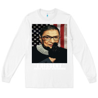 White Notorious R.B.G. Funny Progressive, Liberal Ruth Bader Ginsburg Long Sleeve Tee - artisFamous