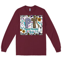 Burgundy pt physical therapist Long Sleeve Tee - CowhideDigitalArt