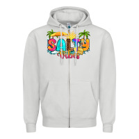 Dove Grey salty vibes Zipper Hoodie - RanaPortraitStore