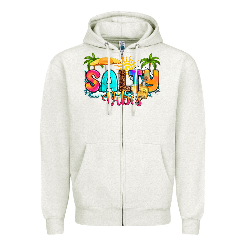 Salty Vibes Zipper Hoodie by RanaPortraitStore | Teevron