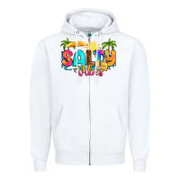 White salty vibes Zipper Hoodie - RanaPortraitStore