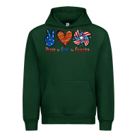 Forest Green Peace Love America Urban Hoodie - Jasminsmagicworld