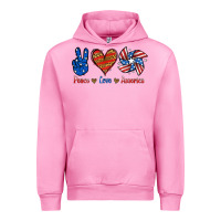 Fuchsia Pink Peace Love America Urban Hoodie - Jasminsmagicworld