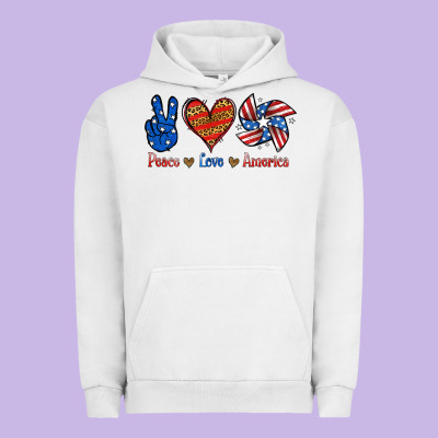 Peace Love America Urban Hoodie Designed By Jasminsmagicworld