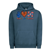 Pigment Midnight Navy Peace Love America Urban Hoodie - Jasminsmagicworld