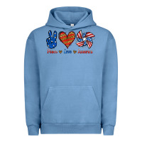 Pigment Pebble Blue Peace Love America Urban Hoodie - Jasminsmagicworld
