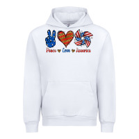 White Peace Love America Urban Hoodie - Jasminsmagicworld