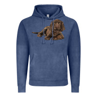 Vintage Denim Sussex Spaniels llustrations Vintage Hoodie - LillyAllenDesigns